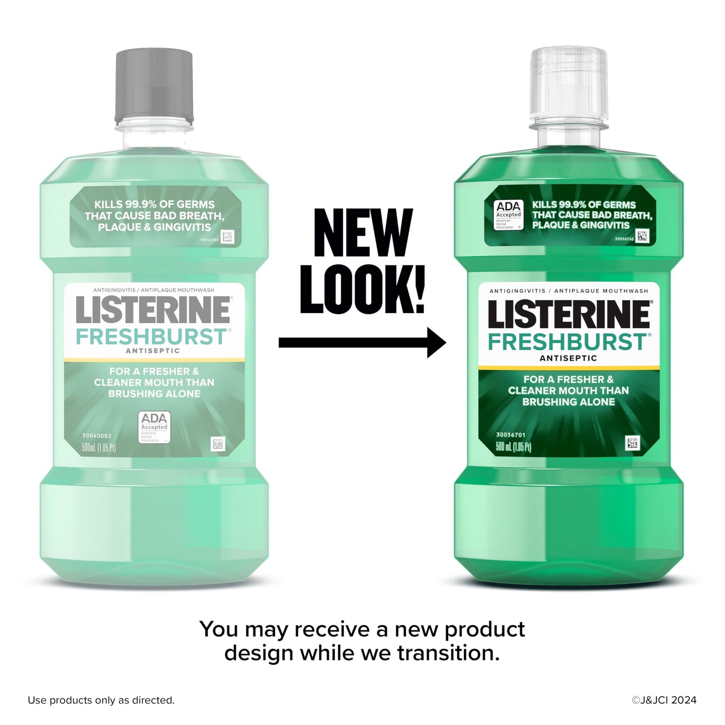 Listerine Freshburst Antiseptic Mouthwash for Bad Breath, Kills 99% of Germs That Cause Bad Breath & Fight Plaque & Gingivitis, ADA Accepted Mouthwash, Spearmint, 1 L