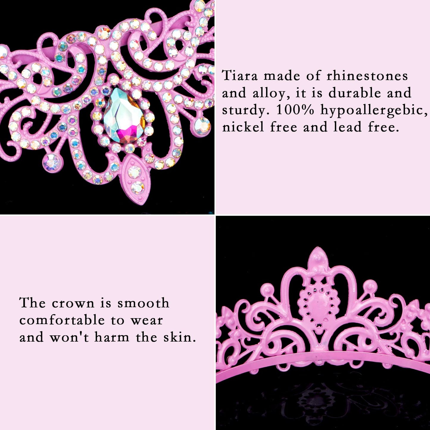 COCIDE Tiara Crystal Crowns Princess Rhinestone Crown with Combs Bride Headbands Bridal Wedding Prom Birthday Party Hair Accessories Jewelry for Women Girls (Silver)