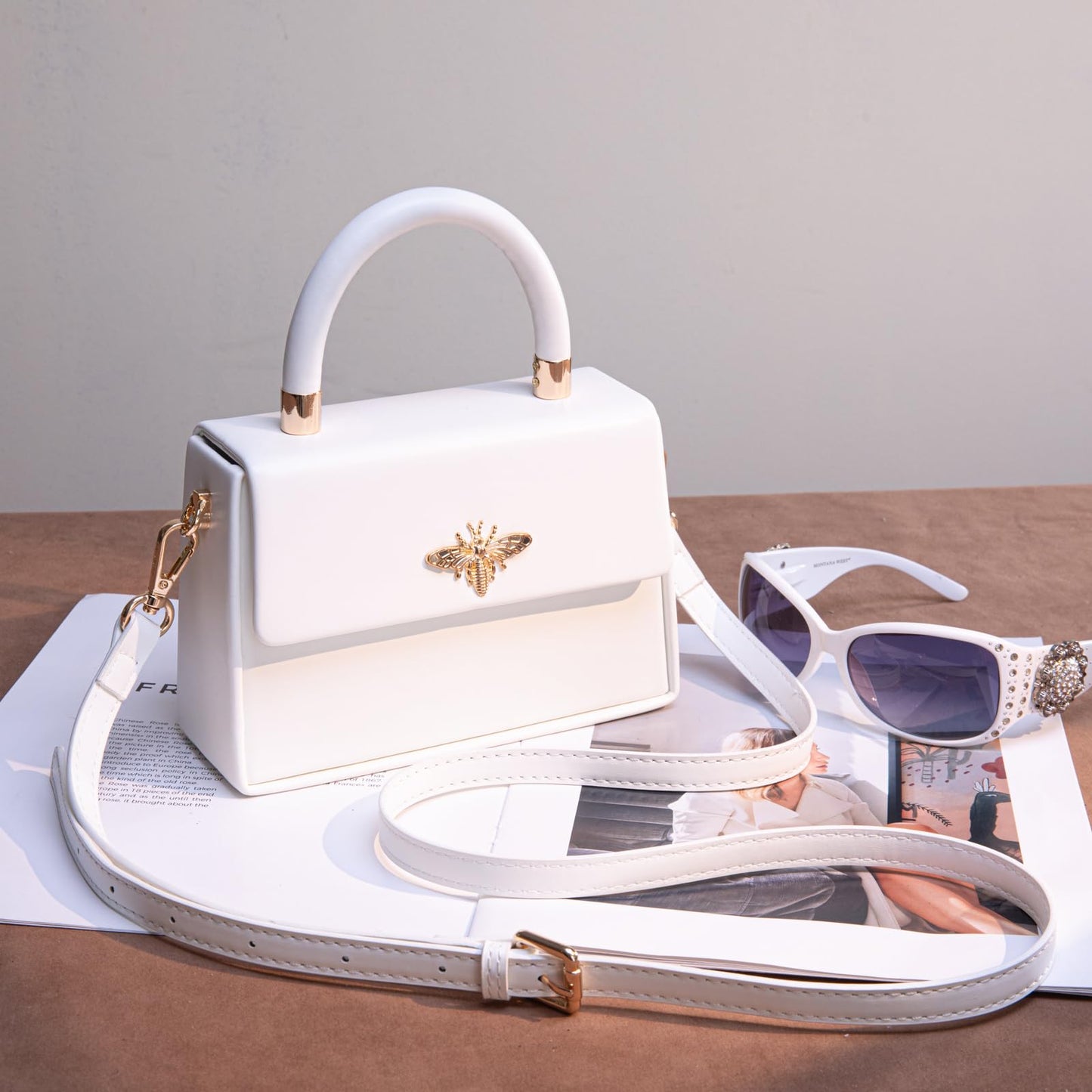 Milan Chiva Kleine Geldbörse mit Henkel für Damen, Mini-Umhängetasche, elegante quadratische Tasche