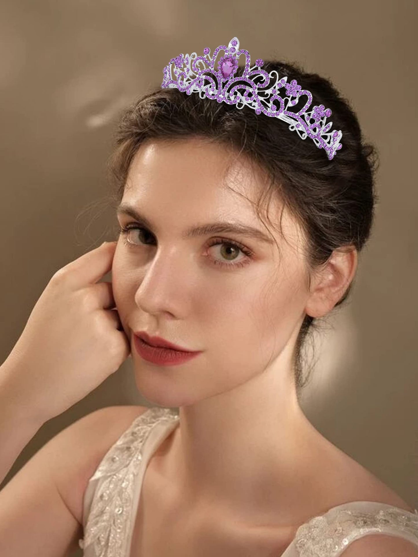 COCIDE Tiara Crystal Crowns Princess Rhinestone Crown with Combs Bride Headbands Bridal Wedding Prom Birthday Party Hair Accessories Jewelry for Women Girls (Silver)