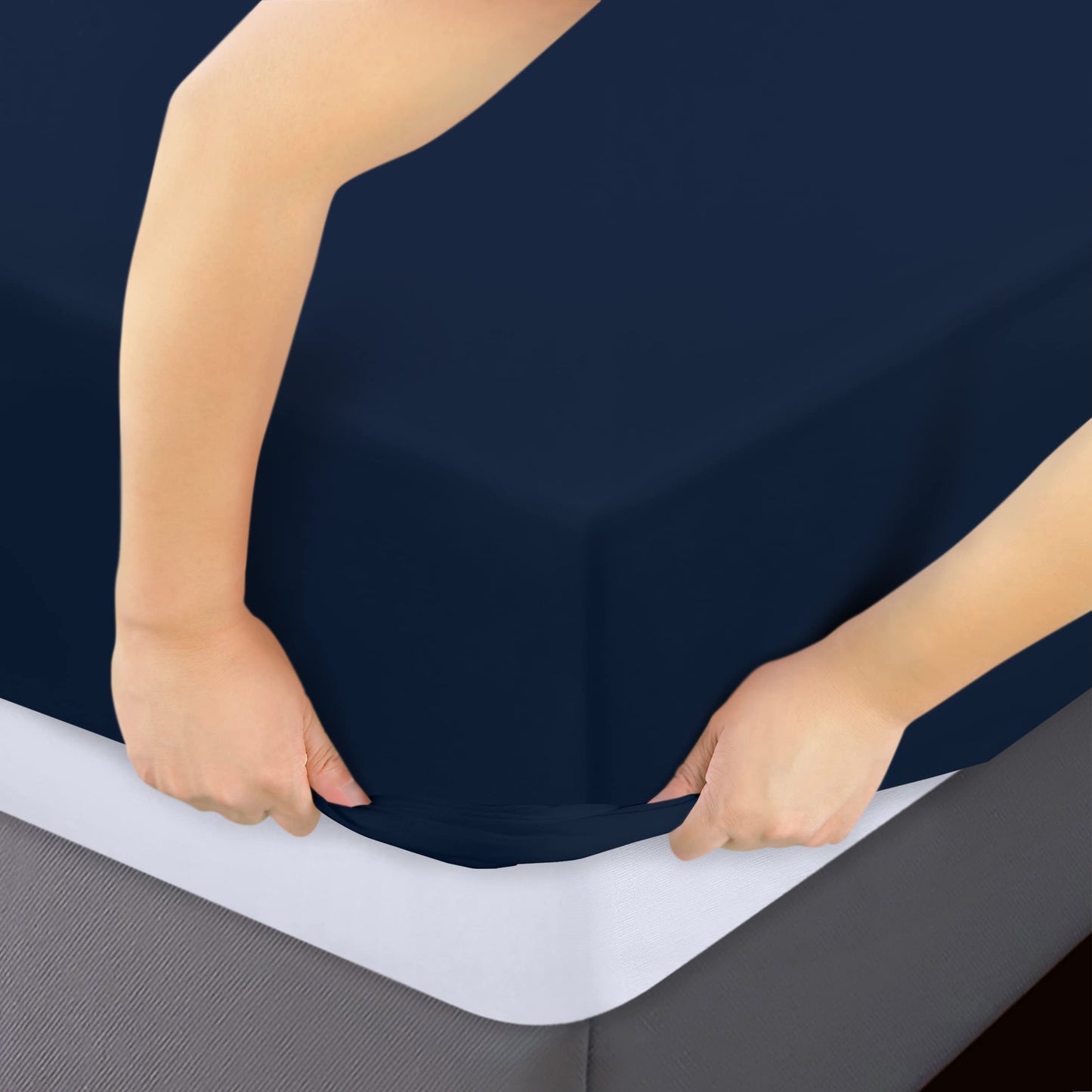 Utopia Bedding Spannbettlaken für Queensize-Betten – Großpackung mit 6 Spannbettlaken – weiche gebürstete Mikrofaser – tiefe Taschen – schrumpft und verblasst nicht – pflegeleicht (grau)