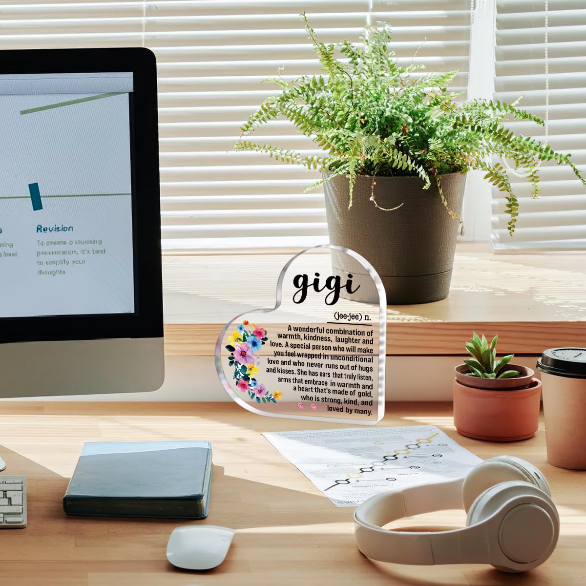 A heartfelt thank-you gift that says it all—beautifully printed on a clear 4.7 x 4.3 inch acrylic sign. Stylish, lightweight, and ready to display on any desk, shelf, or tabletop. Each piece is gift-ready and designed to leave a lasting impression.