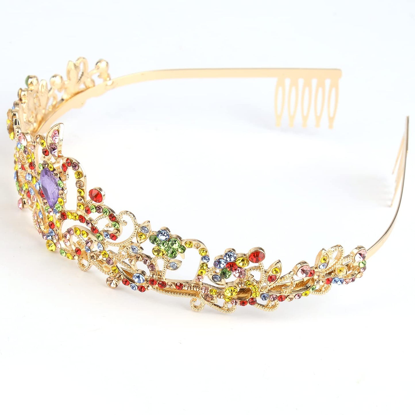 COCIDE Tiara Crystal Crowns Princess Rhinestone Crown with Combs Bride Headbands Bridal Wedding Prom Birthday Party Hair Accessories Jewelry for Women Girls (Silver)