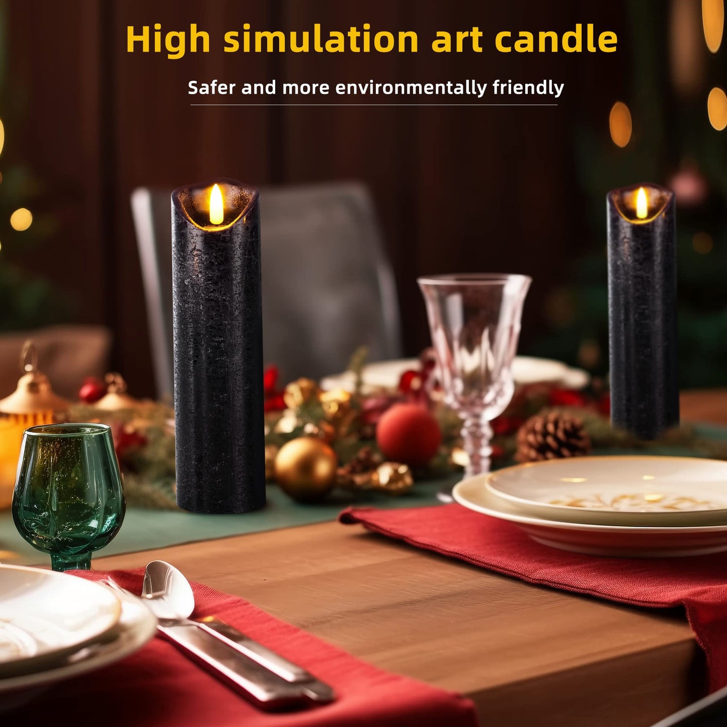 Lot de 12 bougies sans flamme Hausware à piles (D : 3 po x H : 4 po) Bougies piliers en cire véritable vacillantes Bougies LED sans flamme avec télécommande et minuterie (couleur ivoire)