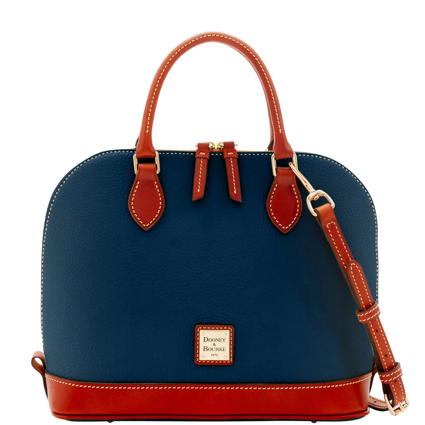 Dooney & Bourke Women's Zip Zip Satchel in Pebble Grain Leather, Large Handbag with Adjustable & Detachable Shoulder Strap