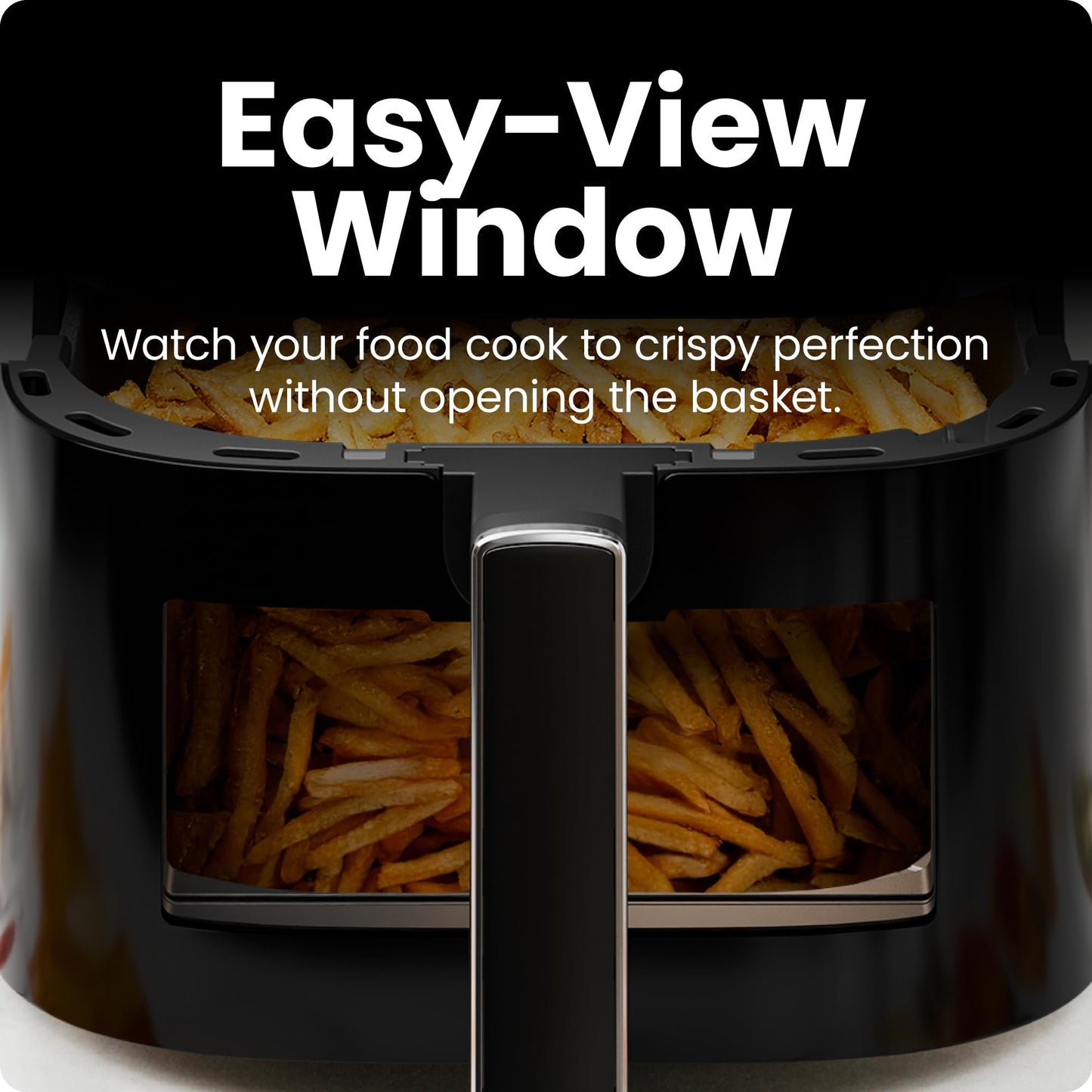 Chefman 6-Quart Air Fryer | Hi-Fry Extra Crisp, Easy-View Window, Touch Controls, 4 Presets, Nonstick Dishwasher-Safe Basket – Black