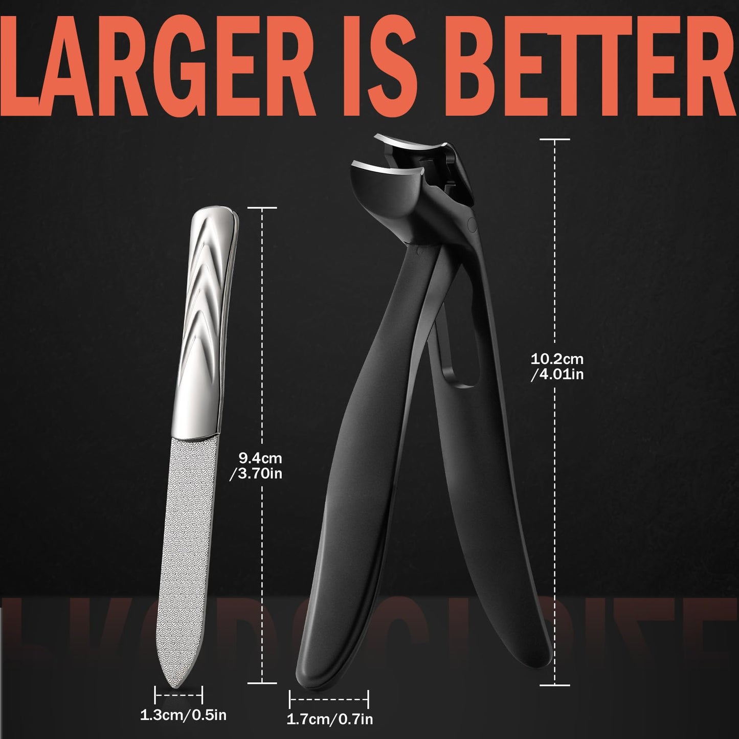 BEZOX Angled Head Toe Nail Clippers for Seniors for Thick Nails - Ergonomic Toenails Clipper for Thick Toenails, Premium Finger Nails Clipper for Adult with Catcher - Black