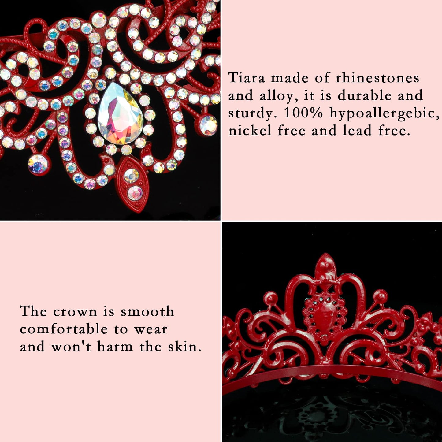 COCIDE Tiara Crystal Crowns Princess Rhinestone Crown with Combs Bride Headbands Bridal Wedding Prom Birthday Party Hair Accessories Jewelry for Women Girls (Silver)