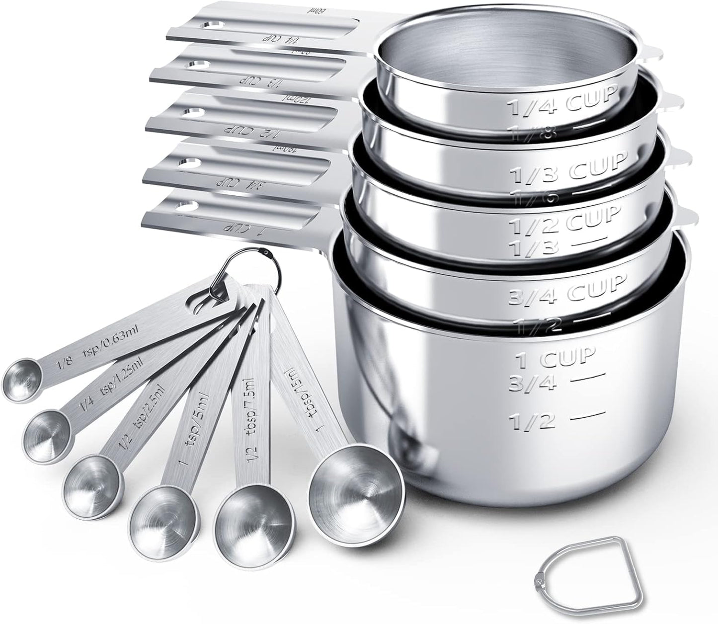 TILUCK Stainless Steel Measuring Cups & Spoons Set
