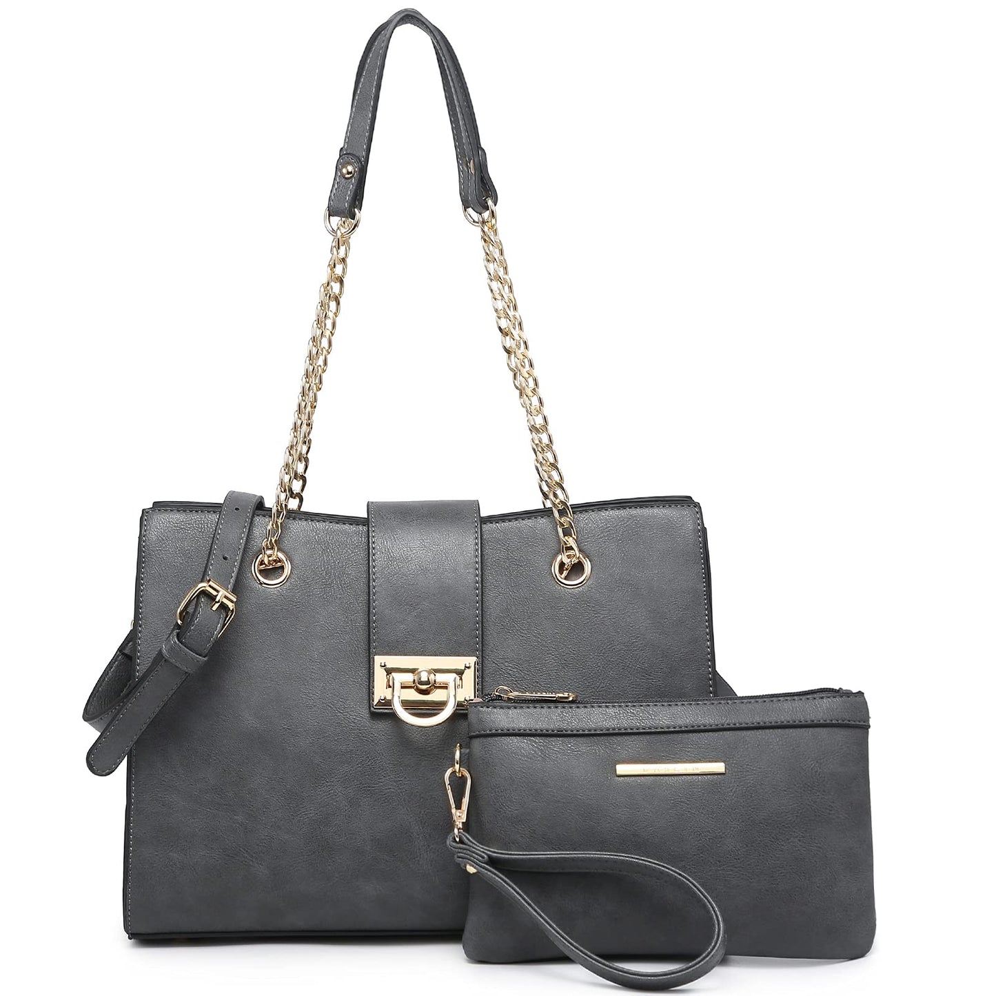 Dasein Lederhandtasche, Tragetasche, Hobo-Tasche für Damen, Schultertasche, Henkeltasche oben, Umhängetasche mit passender Clutch