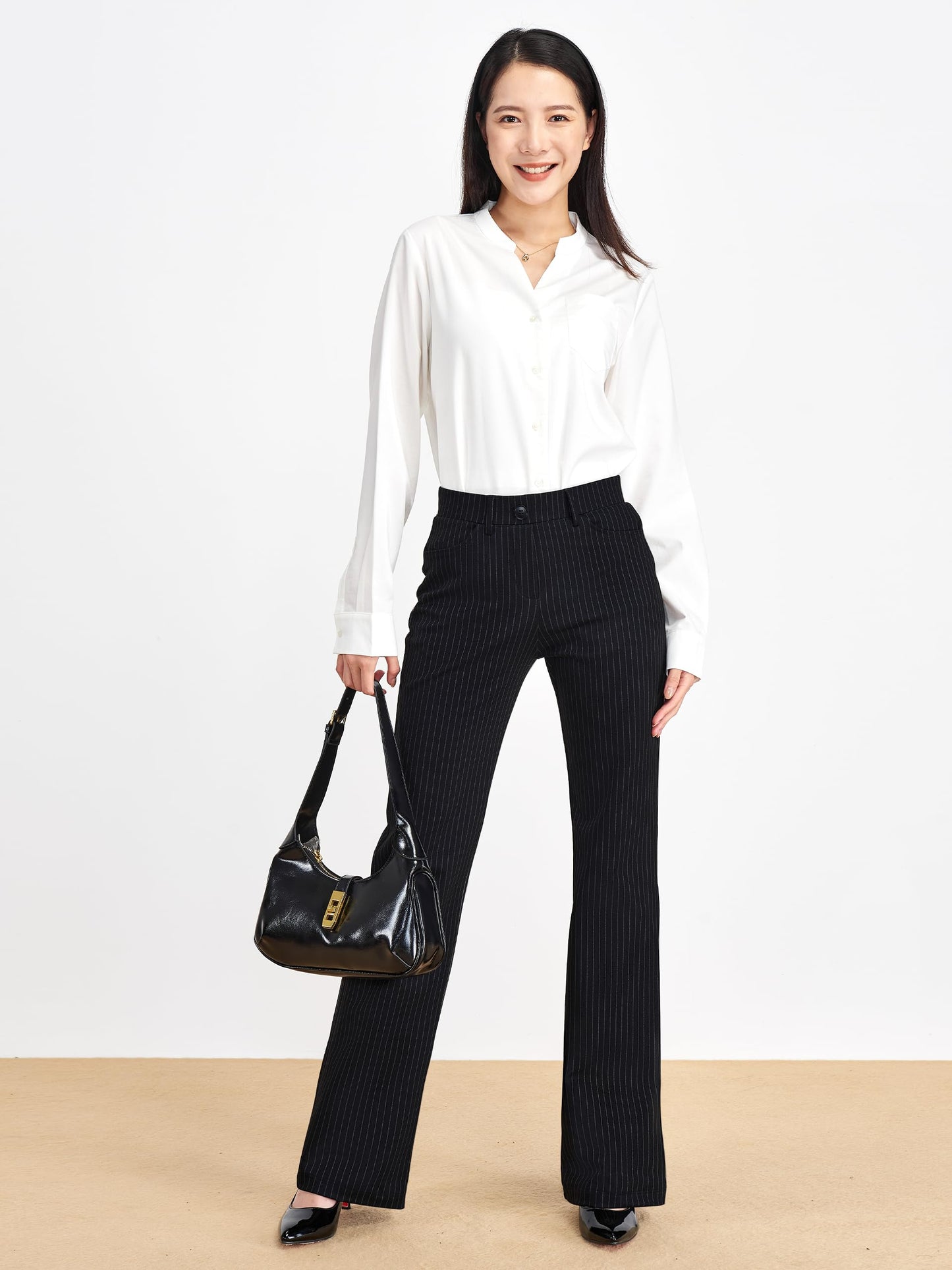 Pantalon extensible pour femme Tapata 28''/30''/32''/34'' avec poches, taille haute, petite, taille standard pour le travail au bureau