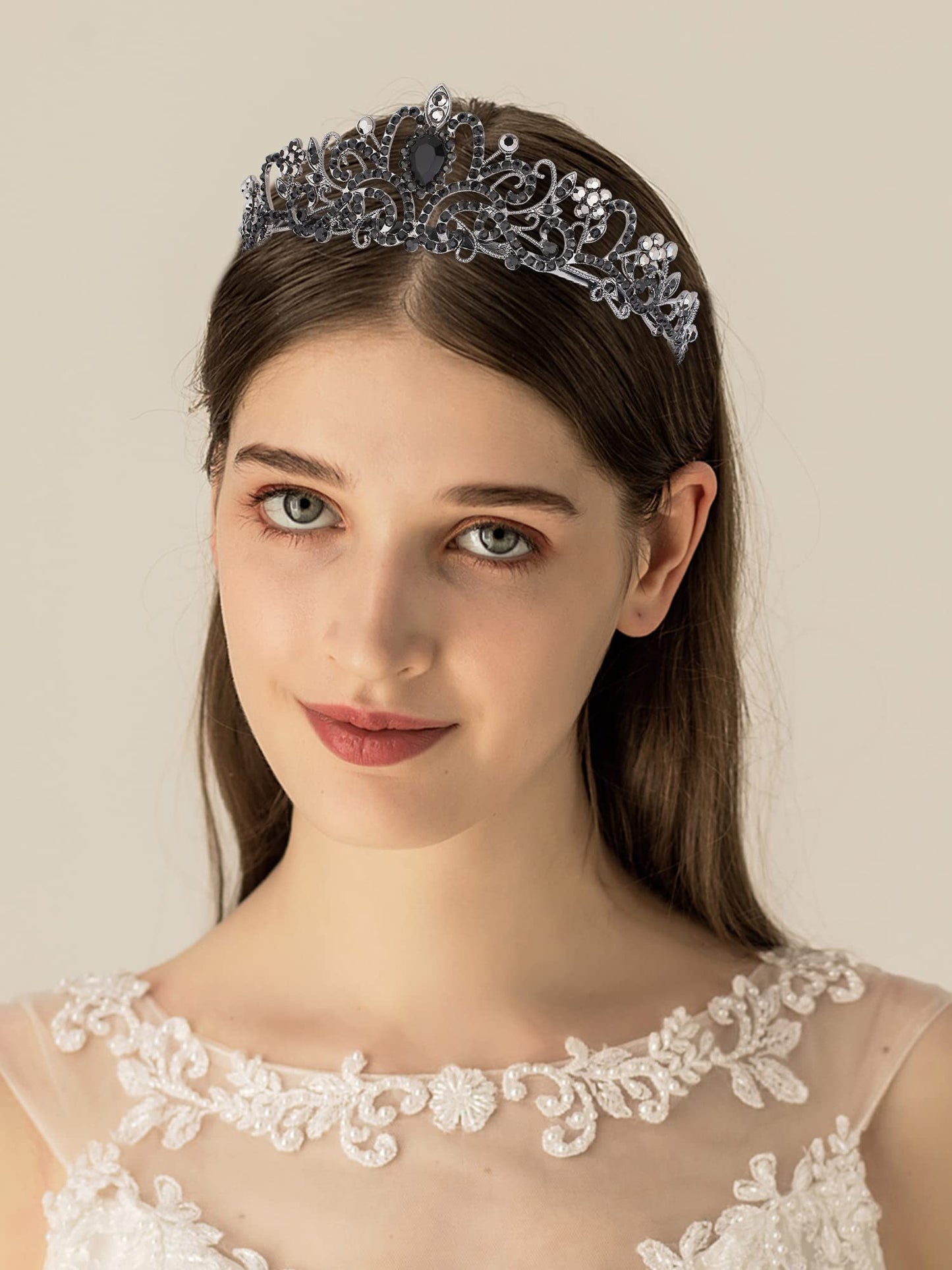 COCIDE Tiara Crystal Crowns Princess Rhinestone Crown with Combs Bride Headbands Bridal Wedding Prom Birthday Party Hair Accessories Jewelry for Women Girls (Silver)