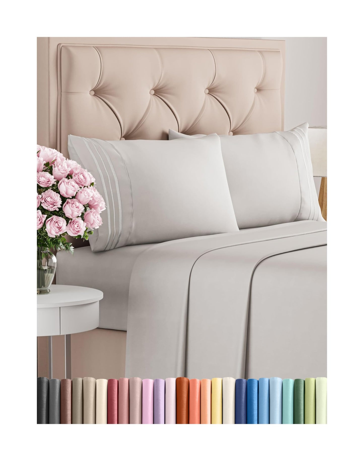 Queen Size 4 Piece Sheet Set - Comfy Breathable & Cooling Sheets - Hotel Luxury Bed Sheets for Women & Men - Deep Pockets, Easy-Fit, Extra Soft & Wrinkle Free Sheets - Yellow Oeko-Tex Bed Sheet Set