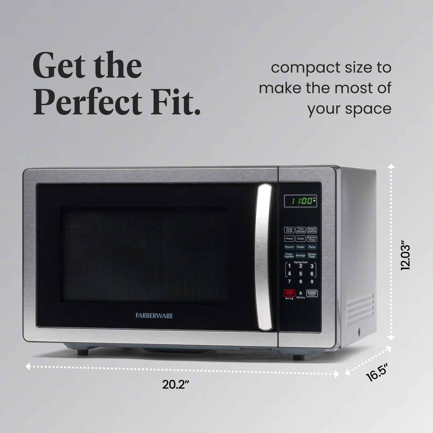 Farberware Countertop Microwave 1000 Watts, 1.1 cu ft - Microwave Oven With LED Lighting and Child Lock - Perfect for Apartments and Dorms - Easy Clean Metallic Red