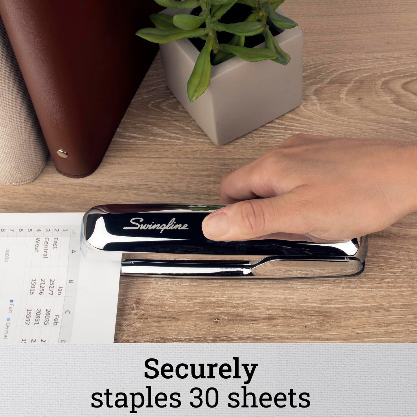 Swingline Stapler, 30 Sheet Capacity, 747 Business Stapler, Jam Free, Metal, Gold Chrome (74721)