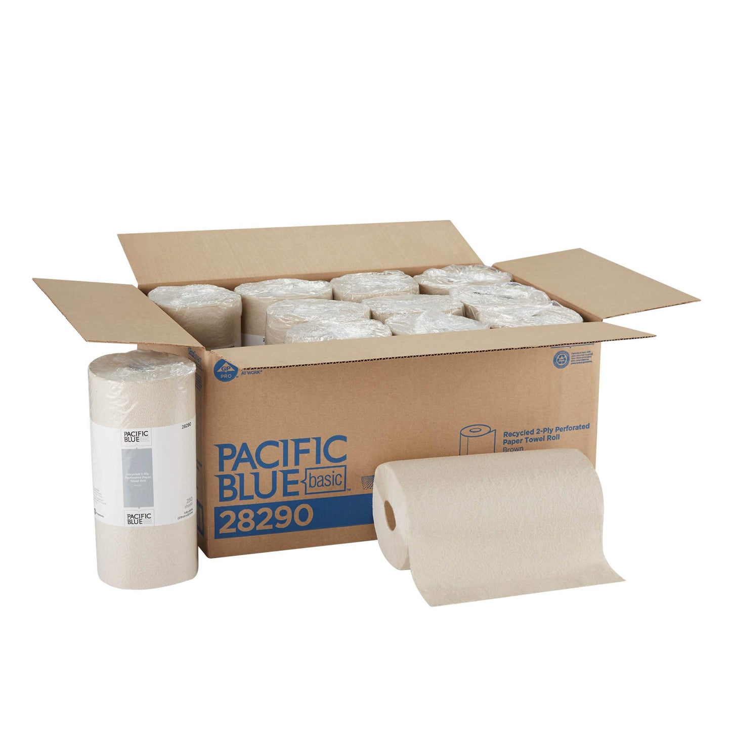 Georgia-Pacific Blue Select 2-lagige perforierte Papierhandtuchrollen, 27385, 85 Blatt pro Rolle, 30 Rollen pro Karton