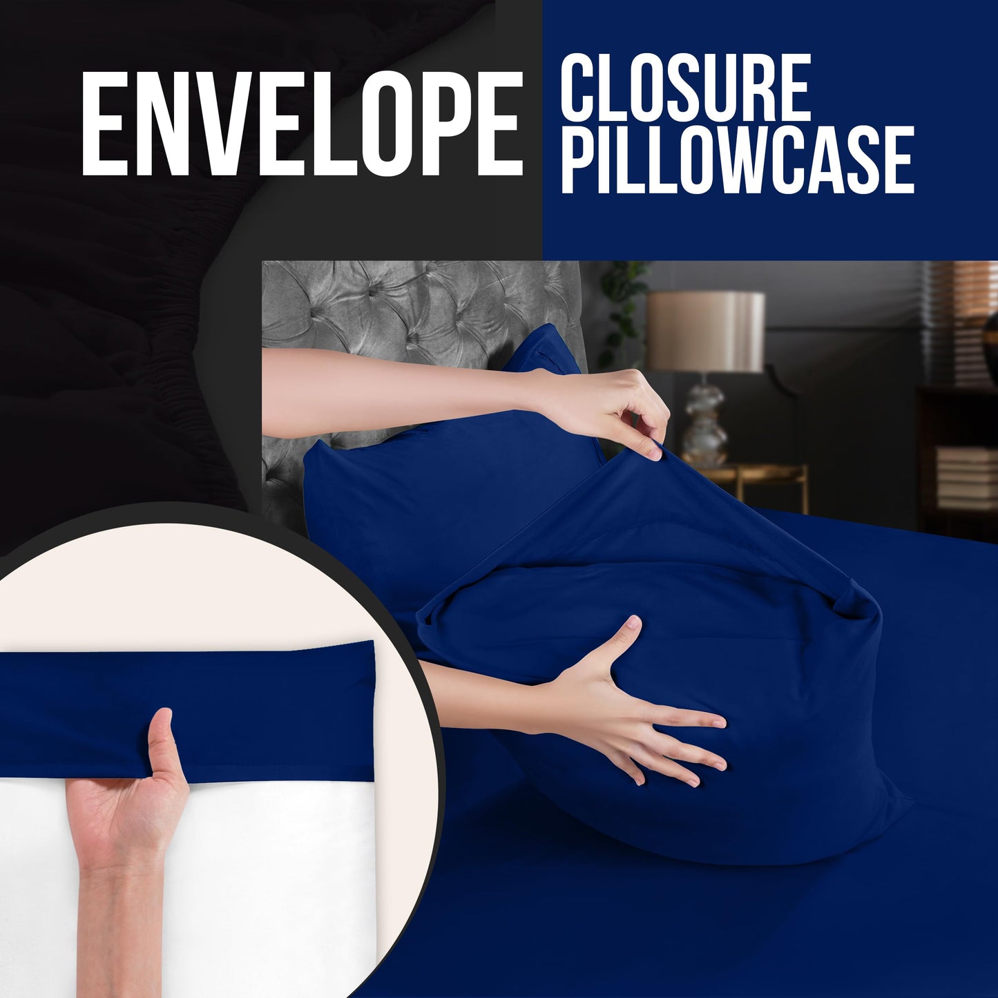 Utopia Bedding Pillow Cases - Envelope Closure - Soft Brushed Microfiber Fabric - Shrinkage and Fade Resistant Pillow