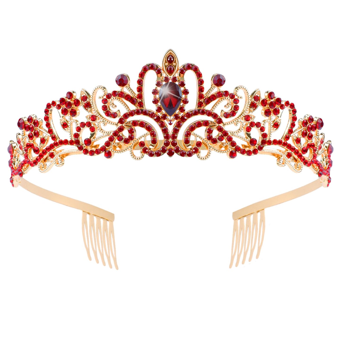COCIDE Tiara Crystal Crowns Princess Rhinestone Crown with Combs Bride Headbands Bridal Wedding Prom Birthday Party Hair Accessories Jewelry for Women Girls (Silver)