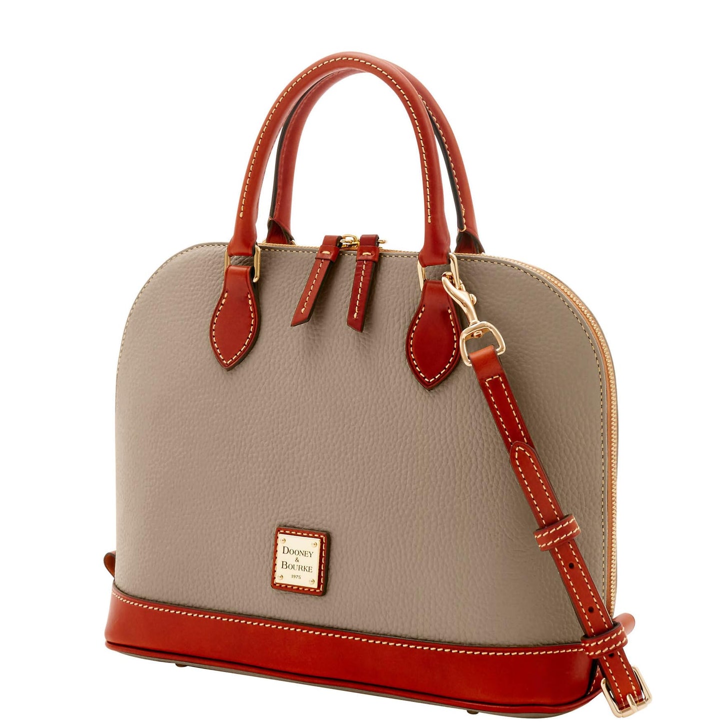 Dooney & Bourke Women's Zip Zip Satchel in Pebble Grain Leather, Large Handbag with Adjustable & Detachable Shoulder Strap
