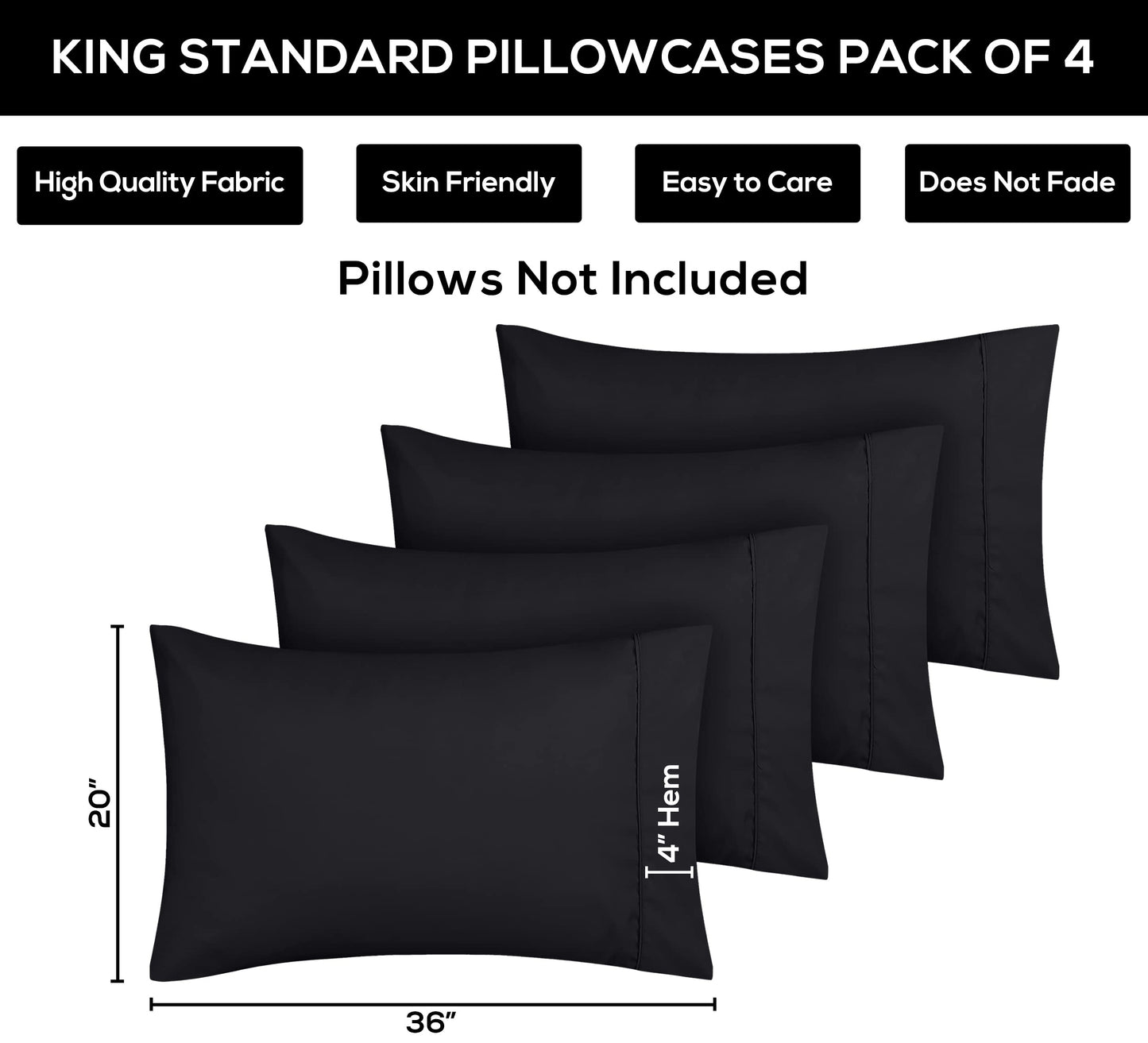 Utopia Bedding Pillow Cases - Envelope Closure - Soft Brushed Microfiber Fabric - Shrinkage and Fade Resistant Pillow