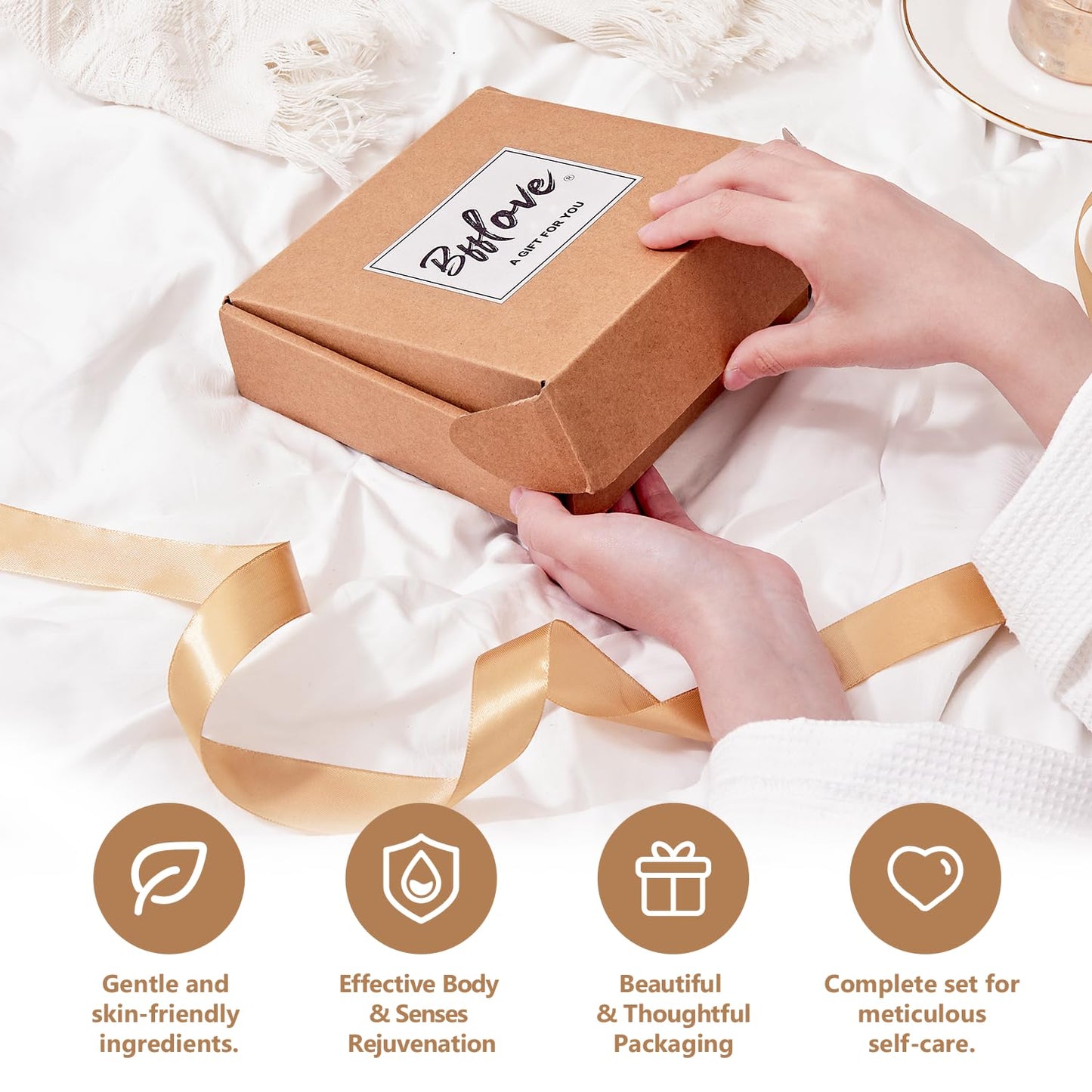 Spa-Geschenke für Frauen, Geschenkset, Selbstpflegeset, Geburtstagsgeschenke, 5-teiliges Rosenbadeset mit Massageöl, Badebombe, Salzpeeling, Seife, Handcreme, Weihnachtsgeschenke für Mama