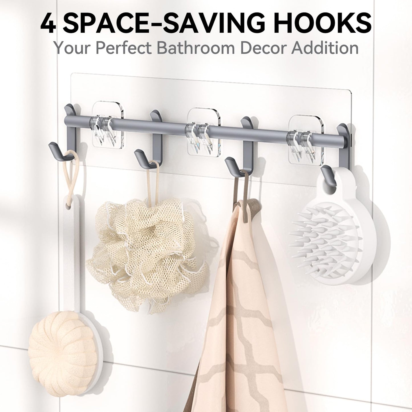 YASONIC Shower Caddy 6 Pack Rustproof shower Organizer, Large Capacity Shower Shelves for inside shower, Bathroom Organizers and Storage with Soap Holder and 12 Hooks, Adhesive Shower storage, Black