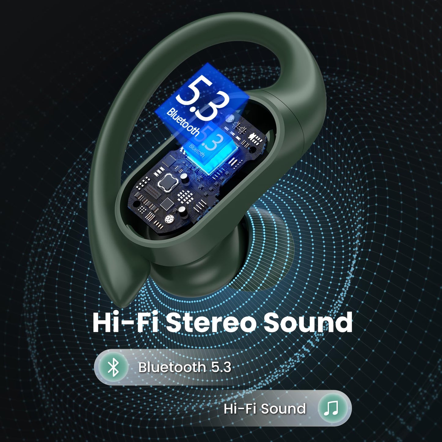 Wireless Earbuds Bluetooth Headphones 90Hrs Playtime Ear Buds IPX7 Waterproof Sports Earphones Wireless Charging Case Over-Ear Earhooks Headest
