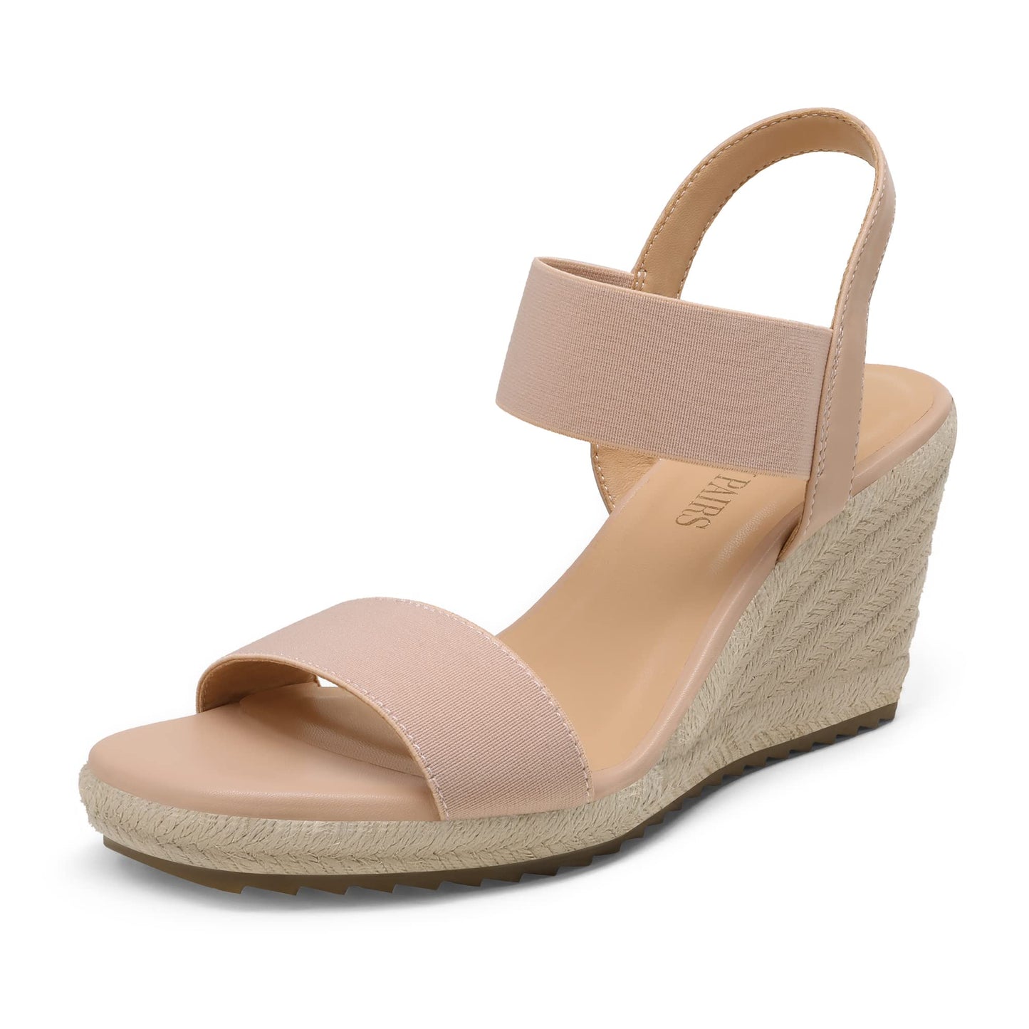 DREAM PAIRS Damen Espadrilles mit offener Spitze, elegante Plateausandalen, Schlupfsandalen mit elastischem Knöchelriemen und Keilabsatz