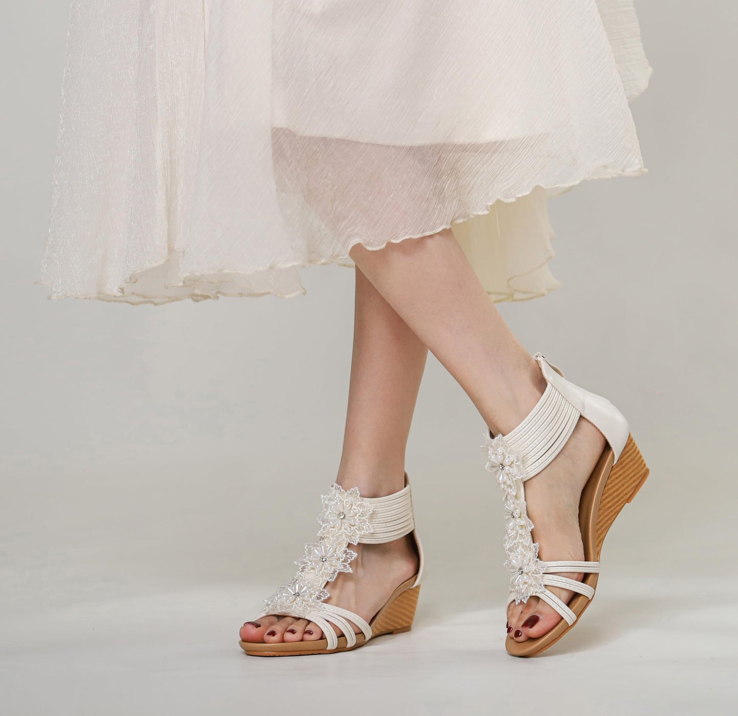 Keilsandalen für Damen, elegant, lässig, für den Sommer, süß, bequem, mit Keilabsatz, Strandsandale