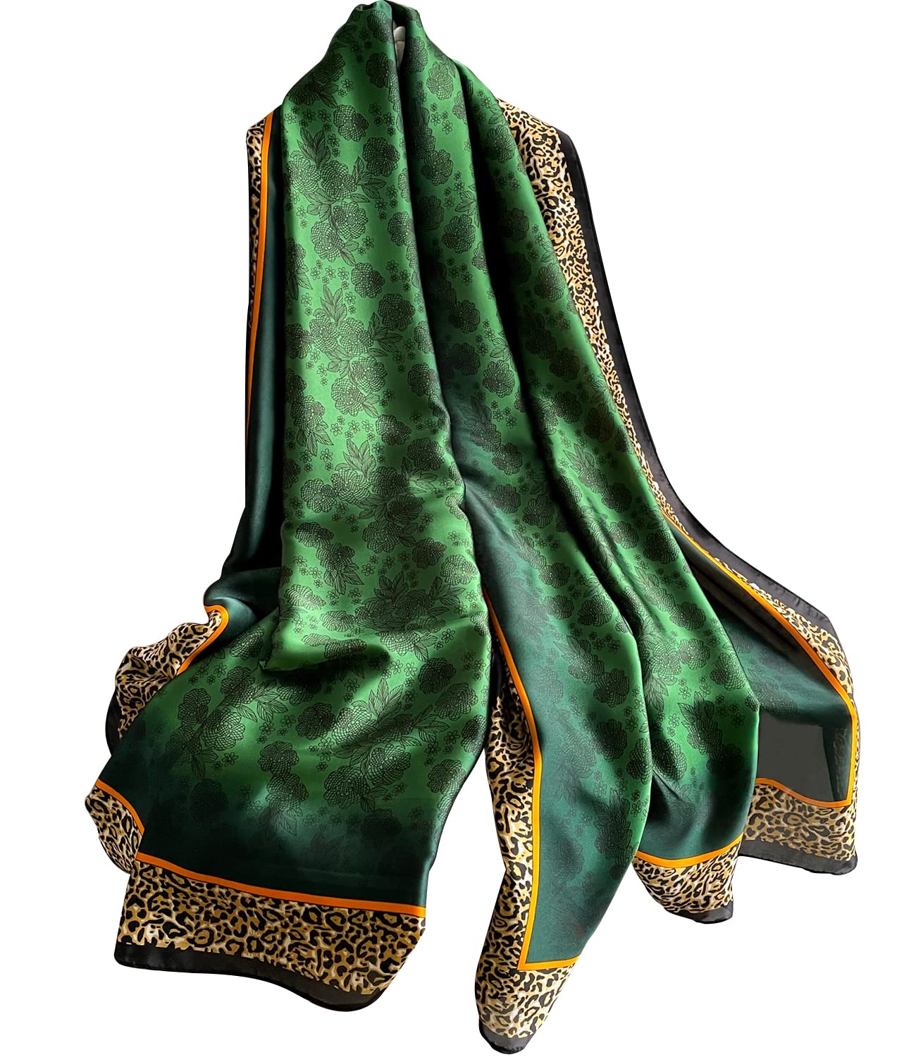 NUWEERIR Damen-Schal, 100 % großer Maulbeerseide, langer Satin-Schal, modischer Designer-Schal, leichte Wickel