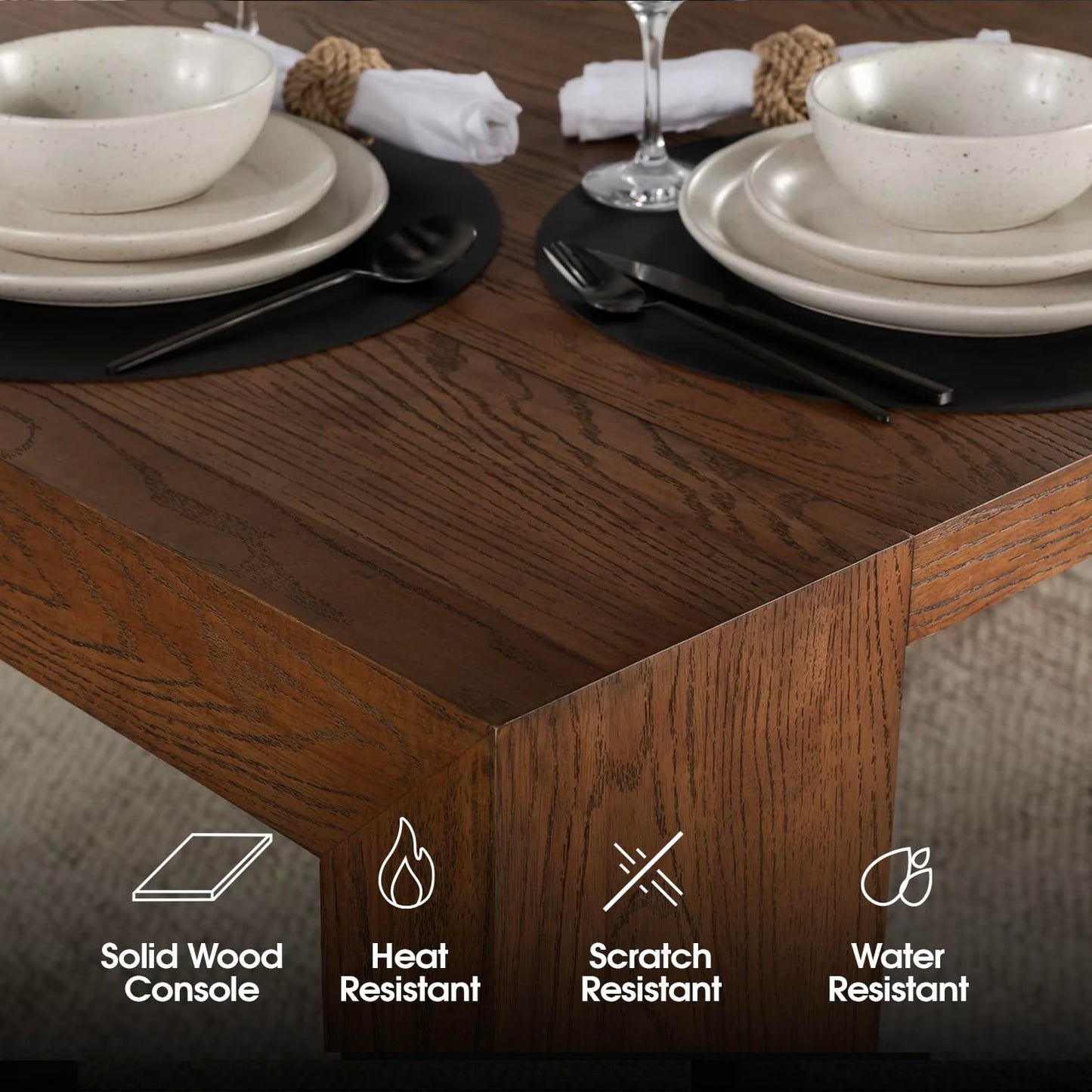 Transformer Table Esstisch-Set für 4 bis 12, ausziehbarer Esstisch aus Holz mit ausziehbarer Bank, Möbel für kleine Räume, Küchentisch-Set (Dunkelgrau, Tisch + Bank)