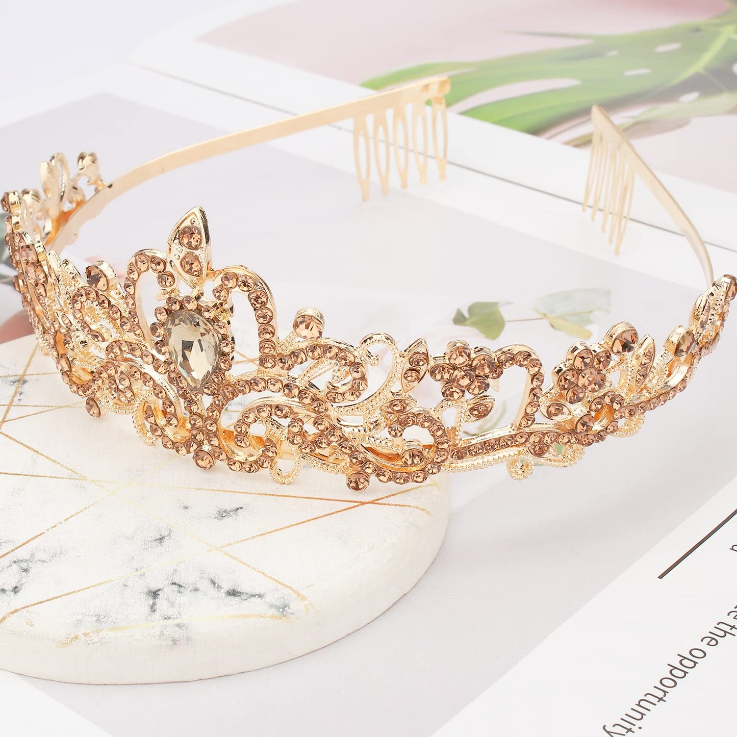 COCIDE Tiara Crystal Crowns Princess Rhinestone Crown with Combs Bride Headbands Bridal Wedding Prom Birthday Party Hair Accessories Jewelry for Women Girls (Silver)