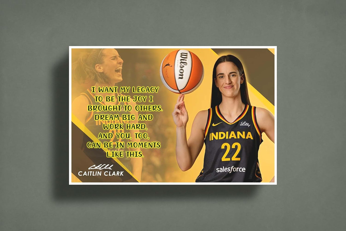 Caitlin Clark Motivational Poster Quote Inspirational Quotes Classroom Posters Books Documentary Basketball Pro Legend Kaitlyn Merch WNBA Indiana Fever Jersey Apparel Iowa Star Athlete Autograph P149