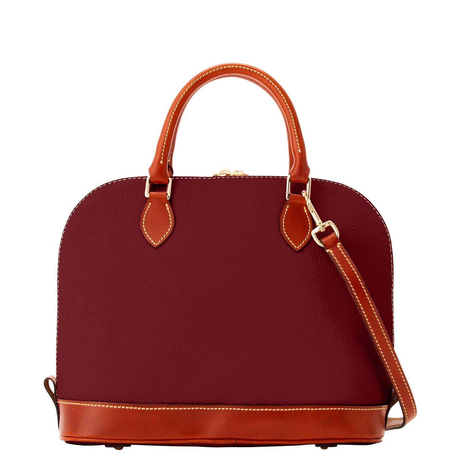 Dooney & Bourke Women's Zip Zip Satchel in Pebble Grain Leather, Large Handbag with Adjustable & Detachable Shoulder Strap