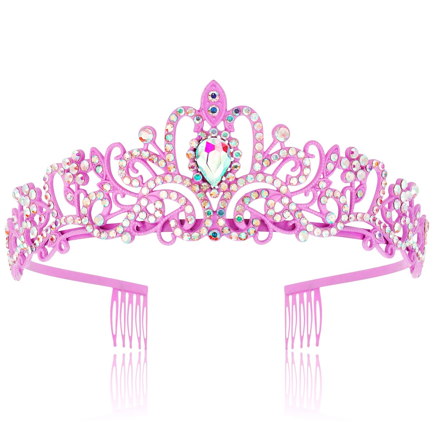COCIDE Tiara Crystal Crowns Princess Rhinestone Crown with Combs Bride Headbands Bridal Wedding Prom Birthday Party Hair Accessories Jewelry for Women Girls (Silver)
