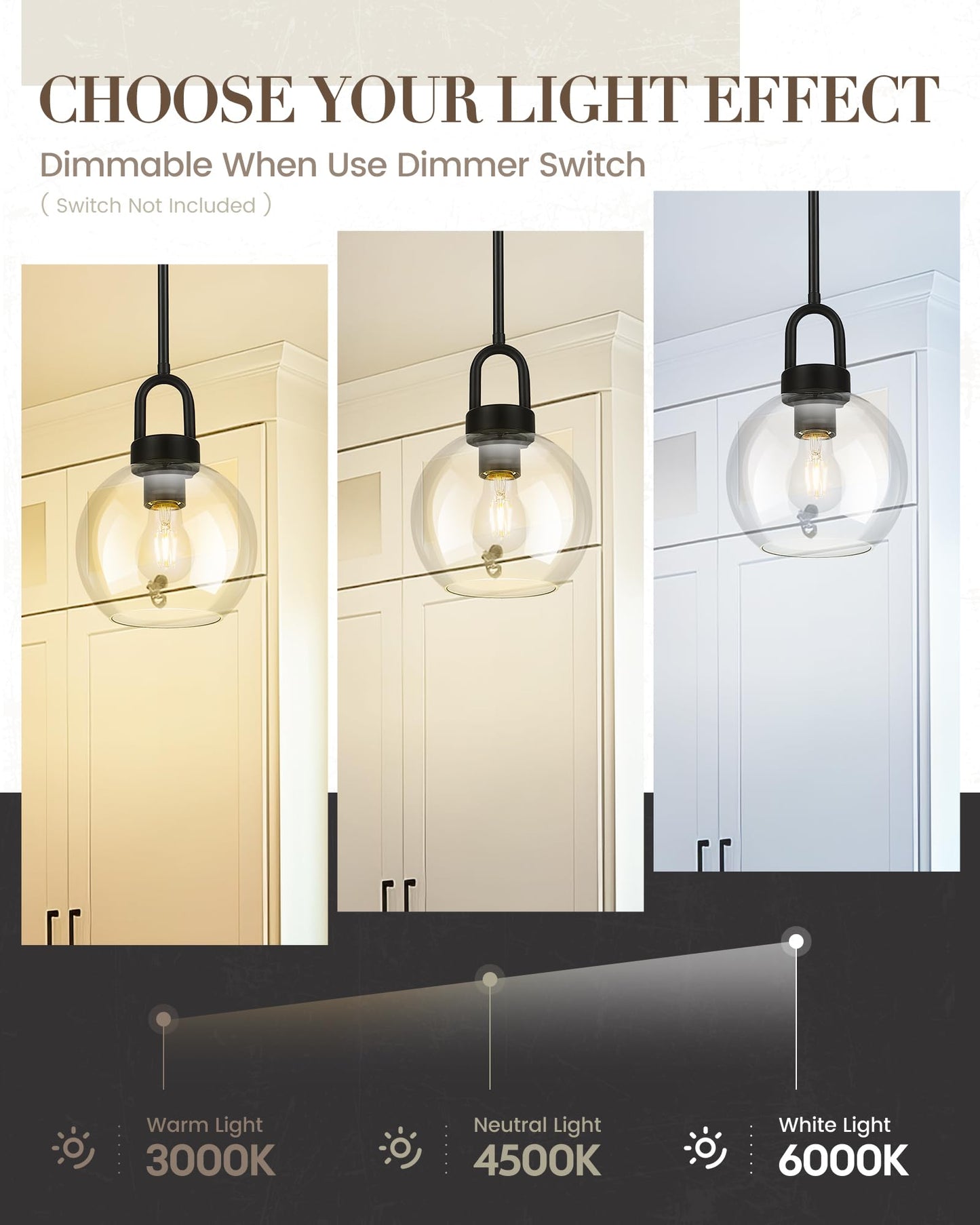 TENGXIN 7-Zoll-Pendelleuchte für Kücheninsel – gebürstetes Gold-Finish mit Milchglasschirm, eleganter Bauernhausstil, perfekt für Esszimmer oder Schlafzimmer, TXPLBG15-MG