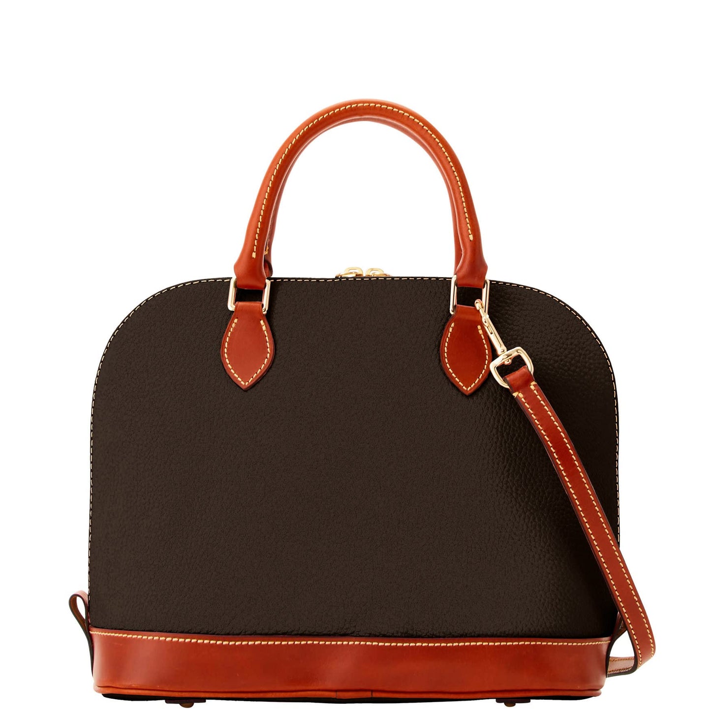 Dooney & Bourke Women's Zip Zip Satchel in Pebble Grain Leather, Large Handbag with Adjustable & Detachable Shoulder Strap