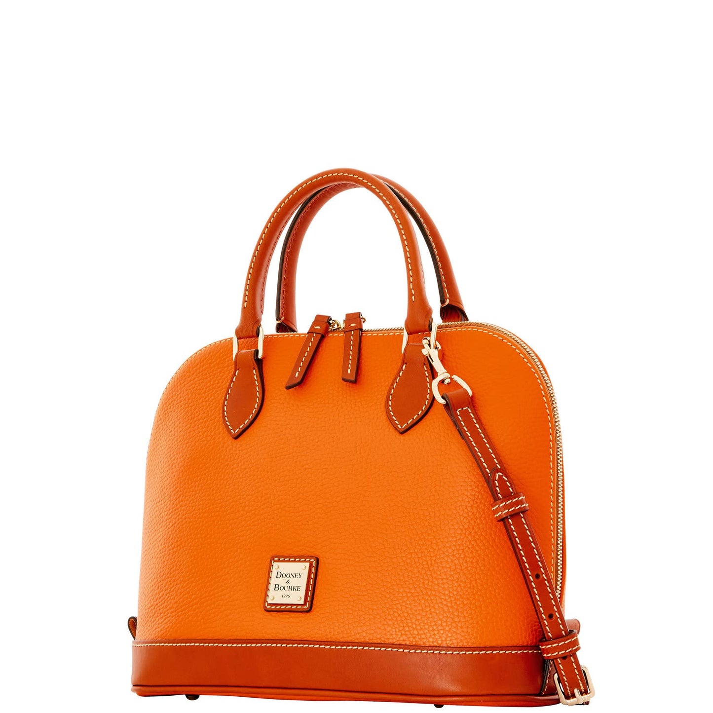 Dooney & Bourke Women's Zip Zip Satchel in Pebble Grain Leather, Large Handbag with Adjustable & Detachable Shoulder Strap