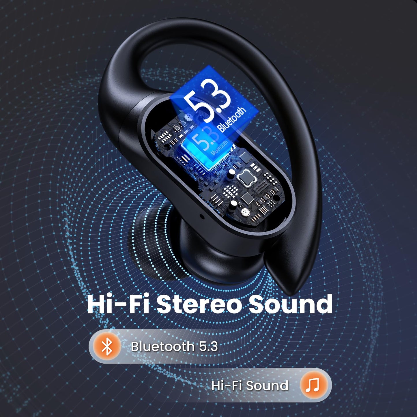 Wireless Earbuds Bluetooth Headphones 90Hrs Playtime Ear Buds IPX7 Waterproof Sports Earphones Wireless Charging Case Over-Ear Earhooks Headest