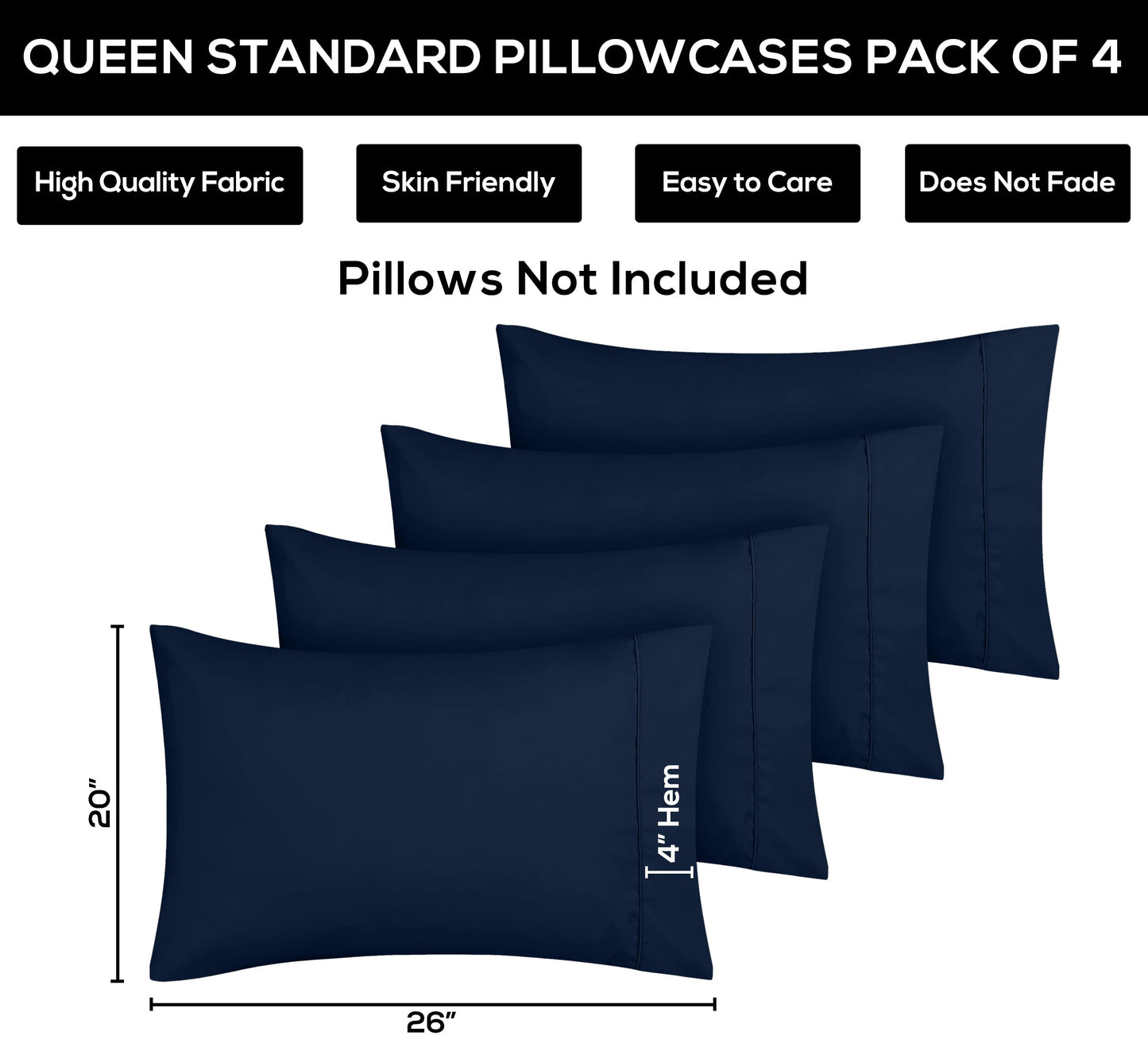 Utopia Bedding Pillow Cases - Envelope Closure - Soft Brushed Microfiber Fabric - Shrinkage and Fade Resistant Pillow