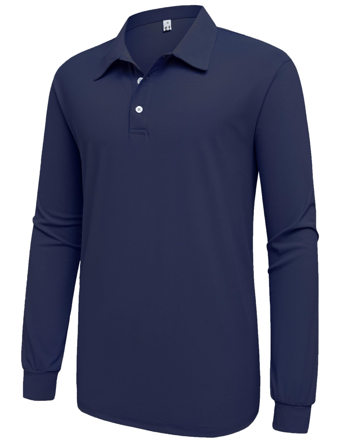 Men’s Polo Shirt Long Sleeve Golf Collared Shirts Quicky Dry Moisture Wicking Performance Lightweight Soft Polo