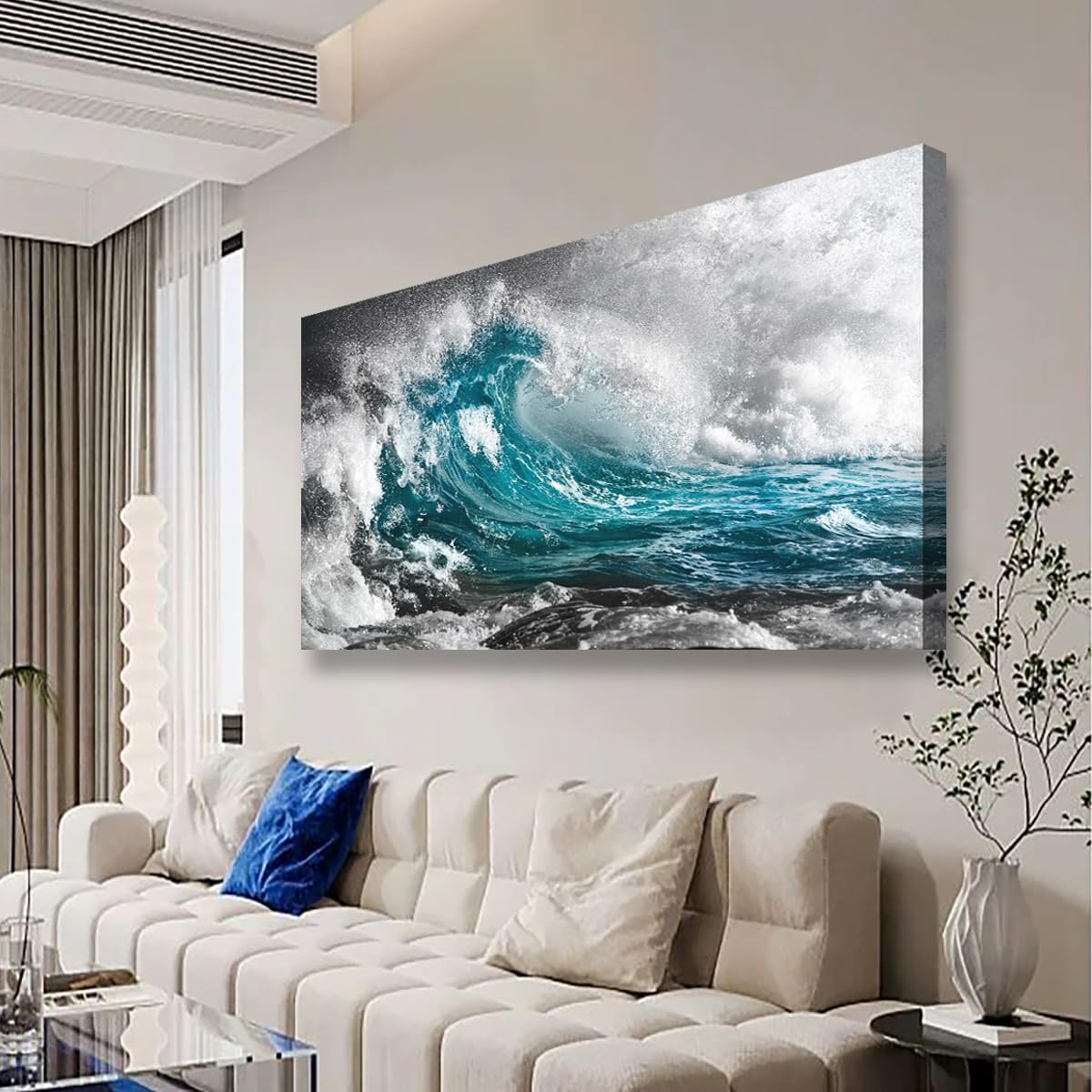 Golden Lotus Pictures Canvas Wall Art for Living room Office Bedroom Wall Decor,Flowers Wall Art Print Paintings Modern Abstract Oil Painting Artwork Waterproof Ready to Hang-20x40inch