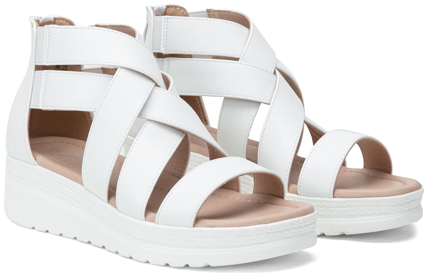 Jeossy Damen 866 Plateausandalen,Keilsandalen,Riemchensandalen,Sommersandalen für Damen mit Reißverschluss