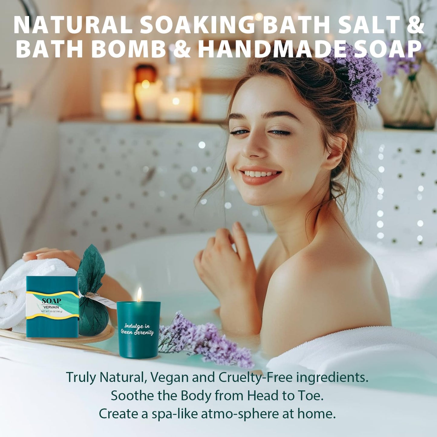 Spa-Geschenke für Frauen, Geschenkset, Selbstpflegeset, Geburtstagsgeschenke, 5-teiliges Rosenbadeset mit Massageöl, Badebombe, Salzpeeling, Seife, Handcreme, Weihnachtsgeschenke für Mama