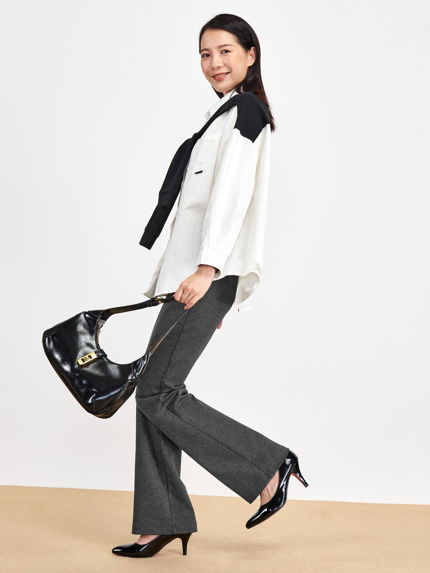 Pantalon extensible pour femme Tapata 28''/30''/32''/34'' avec poches, taille haute, petite, taille standard pour le travail au bureau