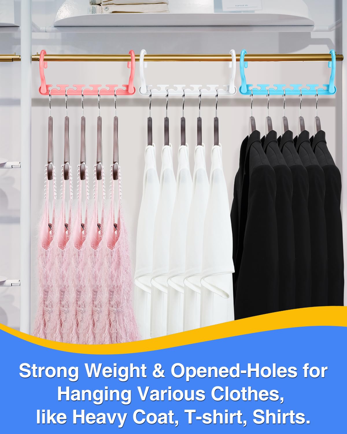 AMKUFO Hangers-Space-Saving-12 Pack - Closet-Organizers-and-Storage for Dorm-Room, Hanger-Organizer-Space-Saver-Hangers-for-Closet-Ogranization, Dorm-Room-Essentials-for-College-Students-Girls