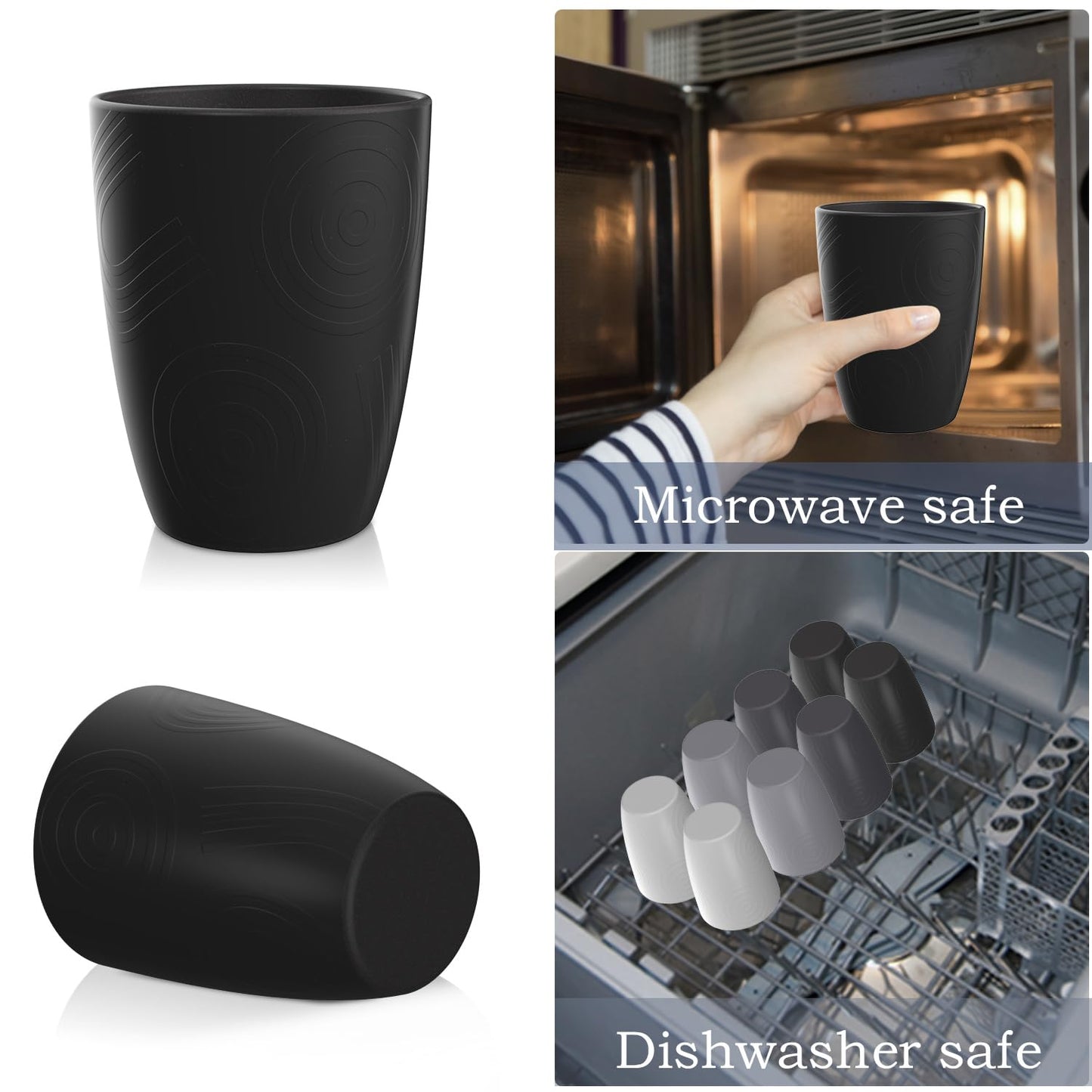 Wheat Straw Cups 8 PCS Good Alternative to Plastic Reusable Cups 20 oz Unbreakable Drinking Cup Reusable Dishwasher Safe Water Plastic Glasses Colorful Series