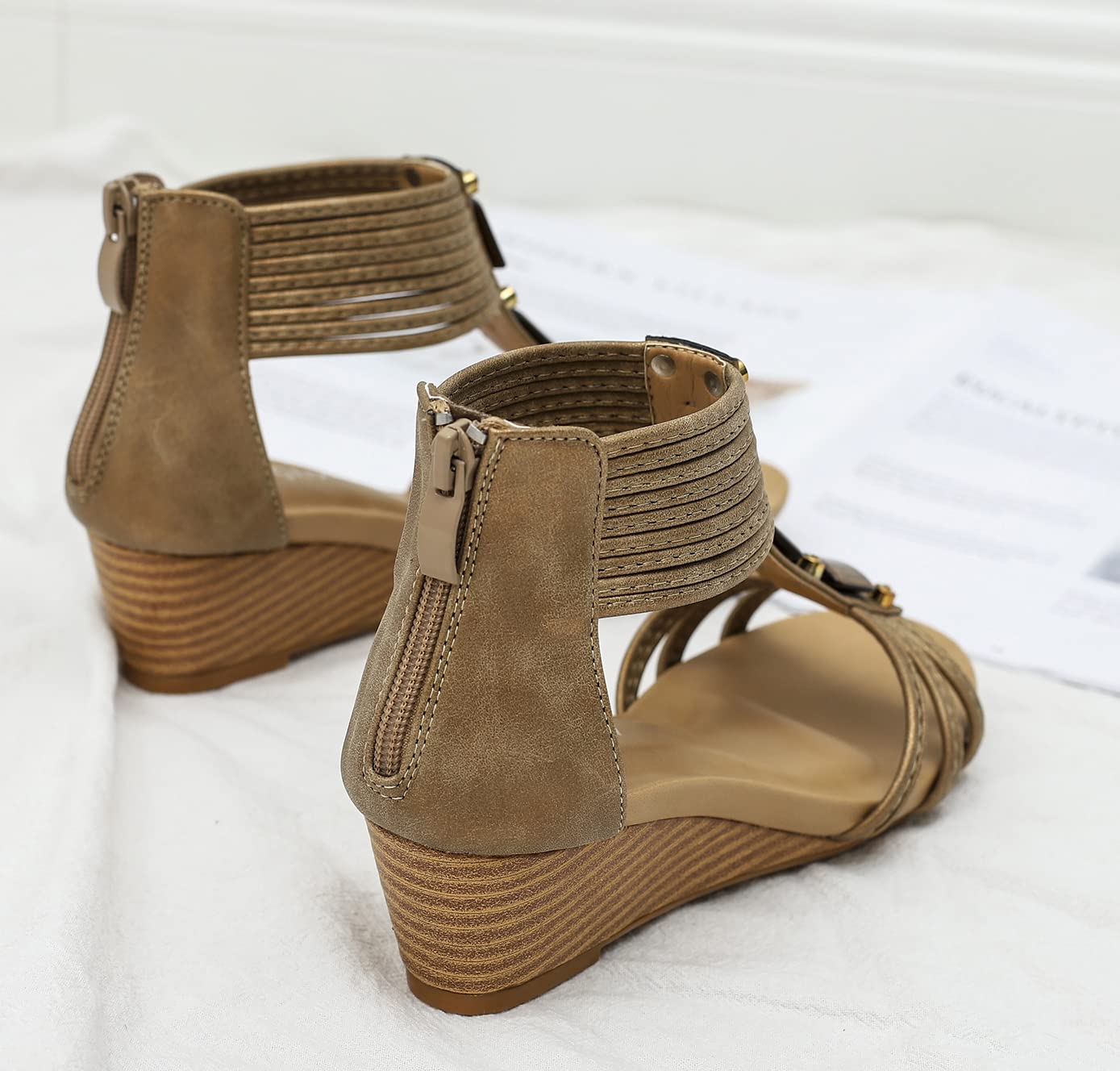Keilsandalen für Damen, elegant, lässig, für den Sommer, süß, bequem, mit Keilabsatz, Strandsandale