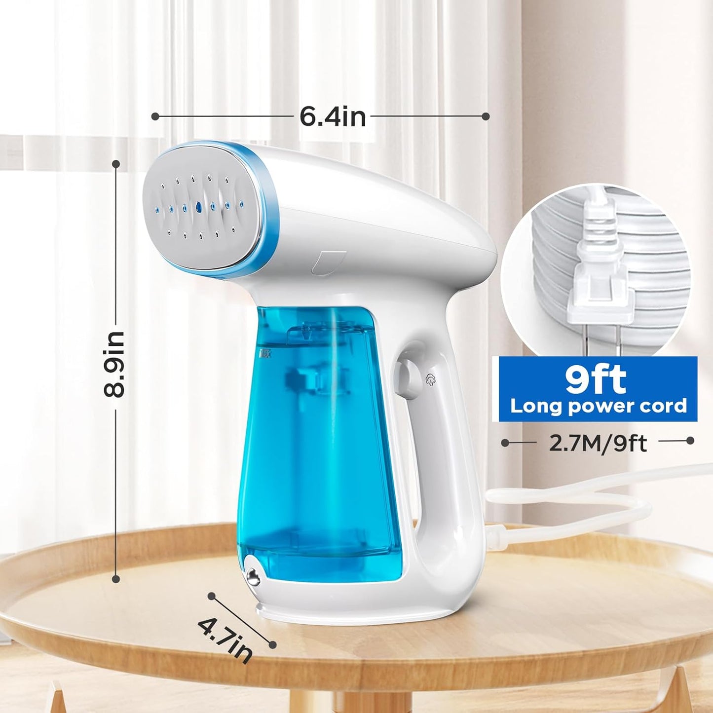 Steamer for Clothes, 1300W Powerful Fast-Heating Handheld Garment and Clothes Steamer with Large 230ml Tank, Auto-Off Safety, Includes Brush, Perfect for Home and Travel Wrinkle Removal