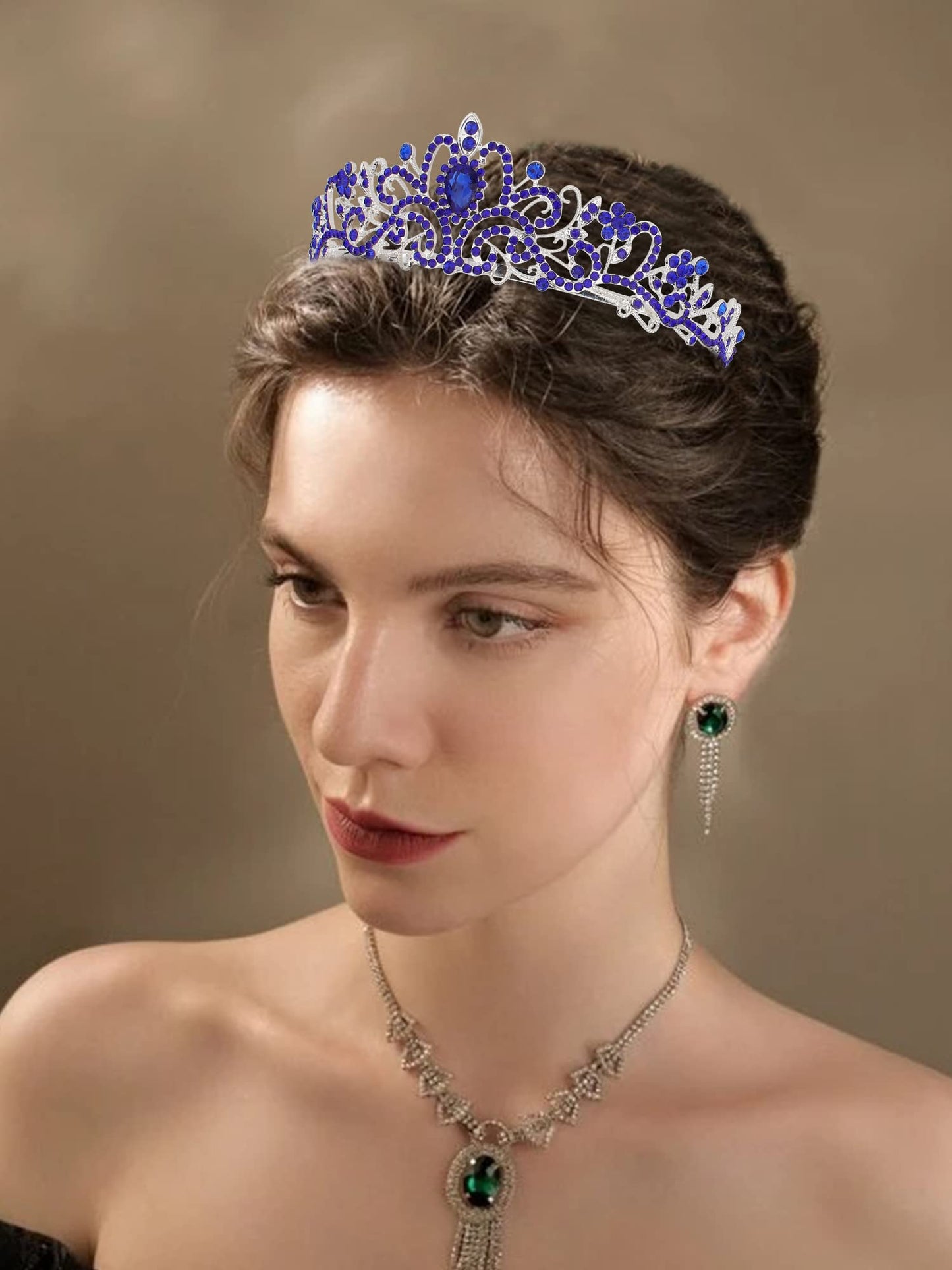 COCIDE Tiara Crystal Crowns Princess Rhinestone Crown with Combs Bride Headbands Bridal Wedding Prom Birthday Party Hair Accessories Jewelry for Women Girls (Silver)